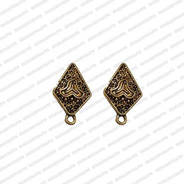 Trapezium Shape Metal Antique Finish Gold Color Stud Design 2