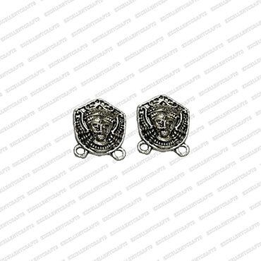 Durga Face Metal Antique Finish Silver Color Stud Design 2