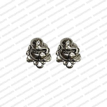 Lord Ganesha Metal Antique Finish Silver Color Stud Design 3