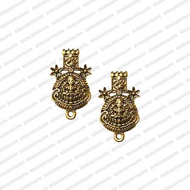 ECMANTSTUD17-Goddess-Lakshmi-Metal-Antique-Finish-Gold-Color-Stud-Design-1