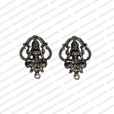 Goddess Lakshmi Metal Antique Finish Silver Color Stud Design 3