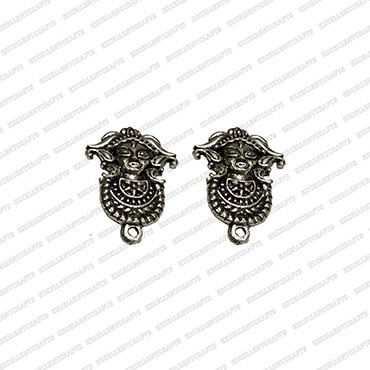 Durga Face Metal Antique Finish Silver Color Stud Design 1