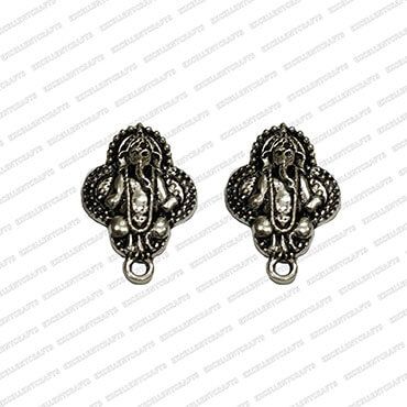 Lord Ganesha Metal Antique Finish Silver Color Stud Design 1
