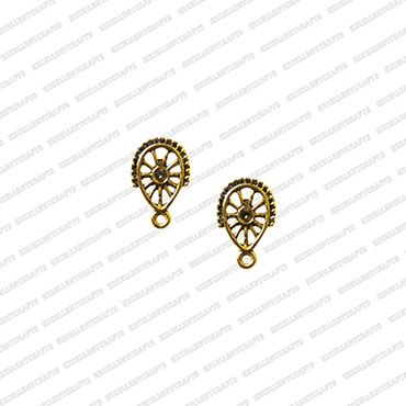 ECMANTSTUD20-Leaf-Shape-with-Chakra-Metal-Antique-Finish-Gold-Color-Stud-Design-1