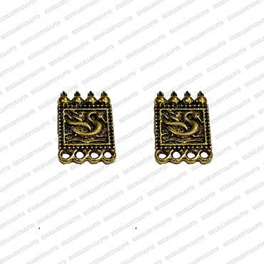 Rectangle Shape Metal Antique Finish Gold Color Stud Design 2