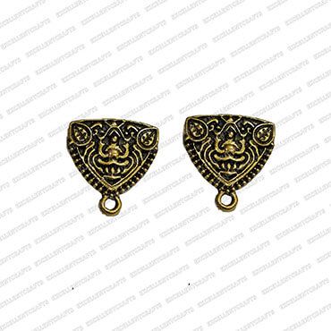 Triangle Shape Metal Antique Finish Gold Color Stud Design 1
