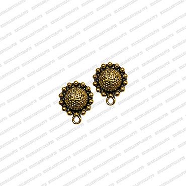 ECMANTSTUD34-Round-Shape-Metal-Antique-Finish-Flower-Gold-Color-Stud-Design-4