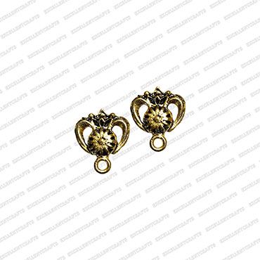 ECMANTSTUD52-Heart-Shape-Metal-Antique-Finish-Double-Peacock-Gold-Color-Stud-Design-1
