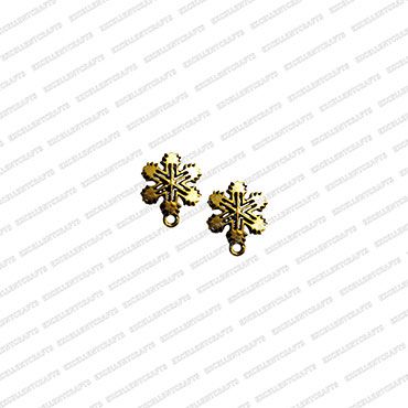 ECMANTSTUD67-SnowFlake-Flower-Metal-Antique-Finish-Gold-Color-Stud-Design-1