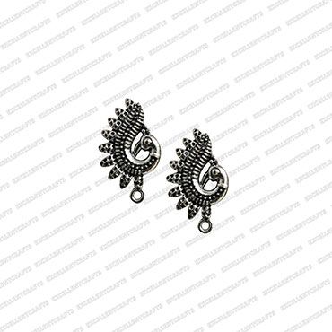 ECMANTSTUD91-Peacock-Shape-Metal-Antique-Finish-Silver-Color-Stud-Design-1