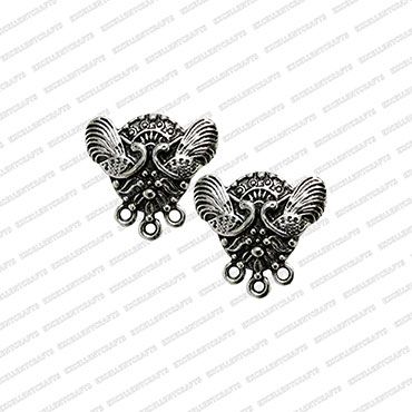 ECMANTSTUD93-Double-Peacock-Metal-Antique-Finish-Silver-Color-Stud-Design-1