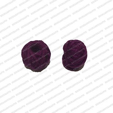 ECMCB23-Dark-Purple-Color-Round-Shape-Matte-Finish-Cotton-Beads-12mm-Dia V1