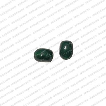 ECMGLBEAD10-8mm-x-10mm-Peacock-Green-Transparent-Corn-Shape-Shiny-Glass-Beads V1