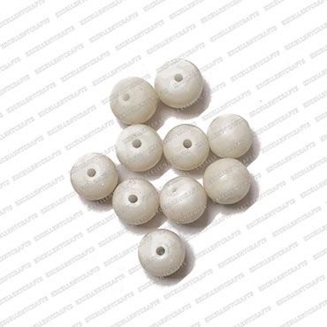ECMGLBEAD103-12mm-Dia-White-Opaque-Round-Shape-Shiny-Glass-Beads