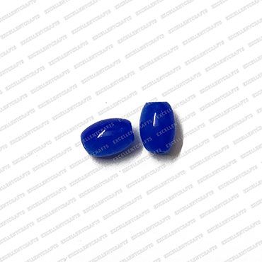 ECMGLBEAD128-6mm-x-4mm-Royal-Blue-Transparent-Oval-Shape-Shiny-Glass-Beads V1
