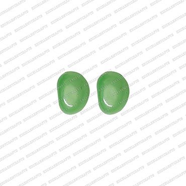 ECMGLBEAD13-8mm-x-10mm-Neon-Green-Transparent-Corn-Shape-Shiny-Glass-Beads V1