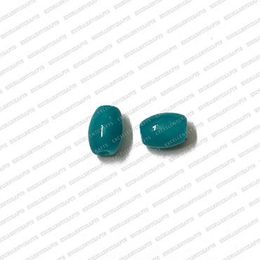 ECMGLBEAD130-6mm-x-4mm-Peacock-Green-Transparent-Oval-Shape-Shiny-Glass-Beads-V1