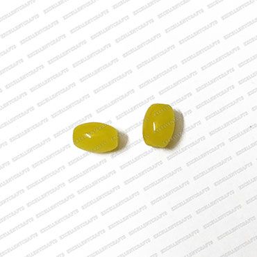 ECMGLBEAD132-6mm-x-4mm-Sunshine-Yellow-Transparent-Oval-Shape-Shiny-Glass-Beads V1
