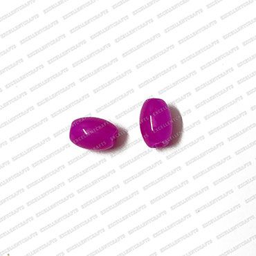 ECMGLBEAD135-6mm-x-4mm-Magenta-Pink-Transparent-Oval-Shape-Shiny-Glass-Beads V1