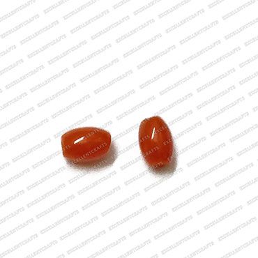 ECMGLBEAD138-6mm-x-4mm-Orange-Transparent-Oval-Shape-Shiny-Glass-Beads V1