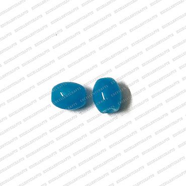 ECMGLBEAD142-8mm-x-6mm-Agenta-Blue-Transparent-Oval-Shape-Shiny-Glass-Beads V1
