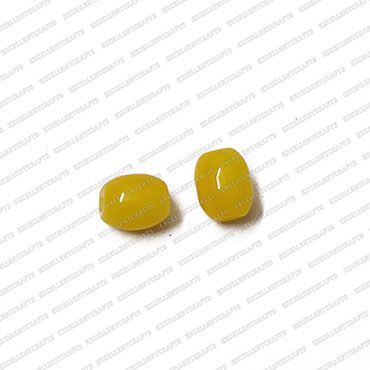 ECMGLBEAD145-8mm-x-6mm-Sunshine-Yellow-Transparent-Oval-Shape-Shiny-Glass-Beads V1