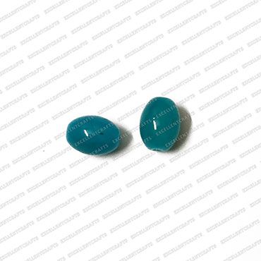 ECMGLBEAD158-10mm-x-8mm-Sea-Green-Transparent-Oval-Shape-Shiny-Glass-Beads V1