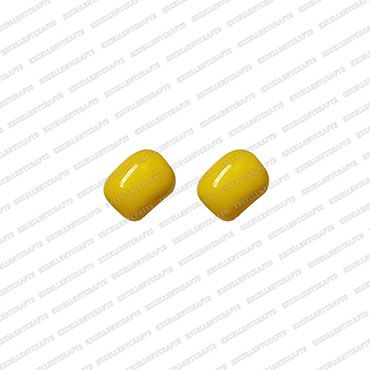ECMGLBEAD16-8mm-x-10mm-Lime-Yellow-Opaque-Corn-Shape-Shiny-Glass-Beads V1