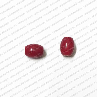 ECMGLBEAD162-10mm-x-8mm-Maroon-Opaque-Oval-Shape-Shiny-Glass-Beads V1