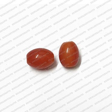 ECMGLBEAD163-10mm-x-8mm-Orange-Transparent-Oval-Shape-Shiny-Glass-Beads V1