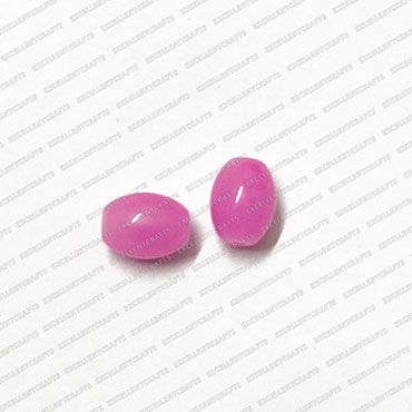 ECMGLBEAD168-10mm-x-8mm-Candy-Pink-Transparent-Oval-Shape-Shiny-Glass-Beads V1