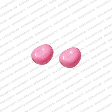 ECMGLBEAD17-8mm-x-10mm-Neon-Pink-Opaque-Corn-Shape-Shiny-Glass-Beads v1