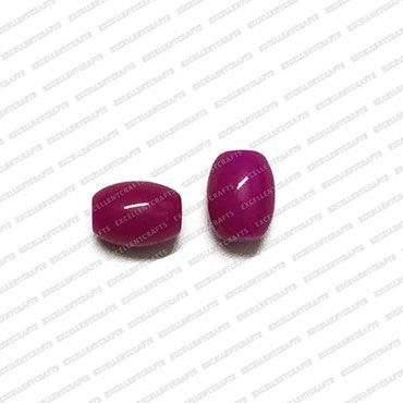 ECMGLBEAD170-10mm-x-8mm-Magenta-Pink-Transparent-Oval-Shape-Shiny-Glass-Beads V1