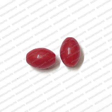 ECMGLBEAD177-14mm-x-10mm-Red-Transparent-Oval-Shape-Shiny-Glass-Beads V1