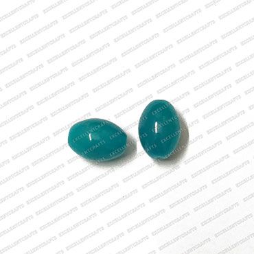 ECMGLBEAD179-14mm-x-10mm-Sea-Green-Transparent-Oval-Shape-Shiny-Glass-Beads V1
