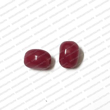 ECMGLBEAD183-8mm-x-12mm-Red-Maroon-Transparent-Corn-Shape-Shiny-Glass-Beads V1