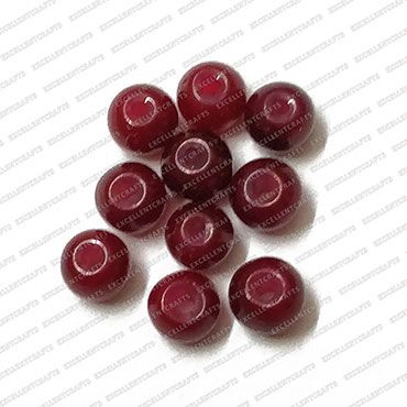 ECMGLBEAD195-4mm-Dia-Maroon-Transparent-Round-Shape-Shiny-Glass-Beads