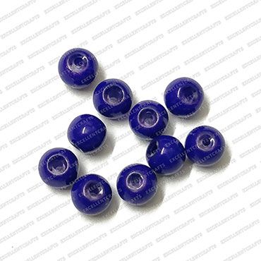 ECMGLBEAD196-4mm-Dia-Royal-Blue-Transparent-Round-Shape-Shiny-Glass-Beads
