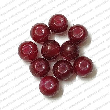 ECMGLBEAD200-6mm-Dia-Maroon-Transparent-Round-Shape-Shiny-Glass-Beads