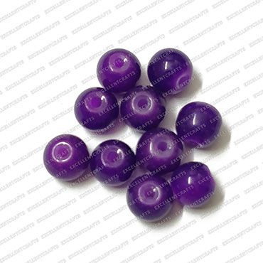 ECMGLBEAD214-8mm-Dia-Dark-Purple-Transparent-Round-Shape-Shiny-Glass-Beads