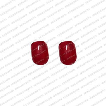 ECMGLBEAD22-8mm-x-10mm-Red-Transparent-Corn-Shape-Shiny-Glass-Beads V1