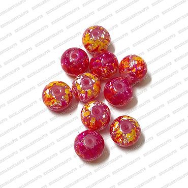 ECMGLBEAD237-10mm-Dia-Multicolor-Texture-Round-Shape-Shiny-Glass-Beads-Design-1