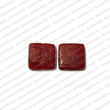 ECMGLBEAD289-20mm-x-20mm-Maroon-Transparent-Square-Shape-Shiny-Glass-Beads V1