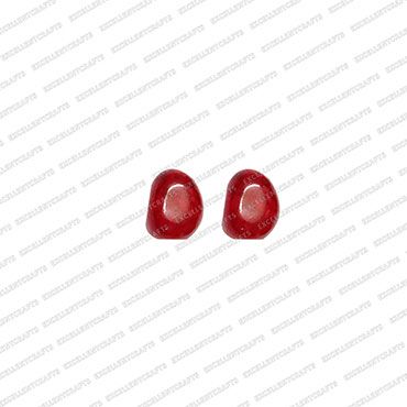 ECMGLBEAD29-8mm-x-10mm-Red-Maroon-Texture-Corn-Shape-Shiny-Glass-Beads V1