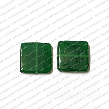 ECMGLBEAD290-20mm-x-20mm-Forest-Green-Transparent-Square-Shape-Shiny-Glass-Beads V1
