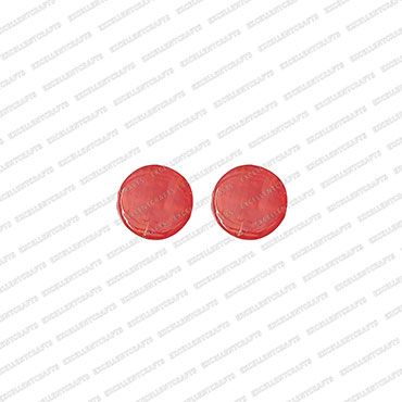 ECMGLBEAD295-18mm-Dia-Cherry-Red-Transparent-Round-Flat-Shape-Shiny-Glass-Beads V1