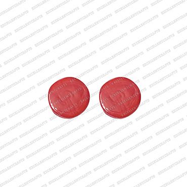 ECMGLBEAD296-18mm-Dia-Red-Transparent-Round-Flat-Shape-Shiny-Glass-Beads V1