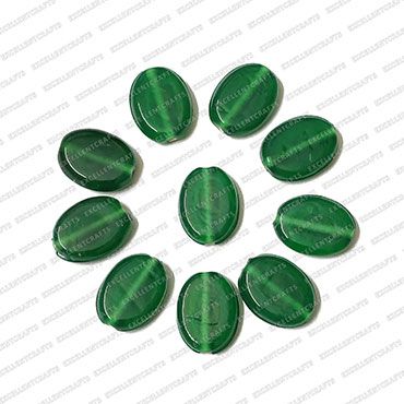ECMGLBEAD304-12mm-x-16mm-Forest-Green-Transparent-Oval-Shape-Shiny-Glass-Beads
