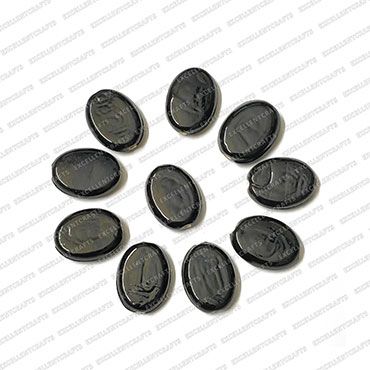 ECMGLBEAD305-12mm-x-16mm-Black-Transparent-Oval-Shape-Shiny-Glass-Beads