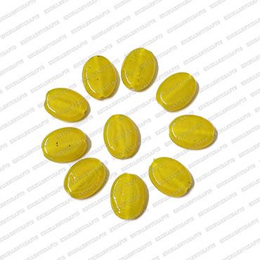 ECMGLBEAD306-12mm-x-16mm-Sunshine-Yellow-Transparent-Oval-Shape-Shiny-Glass-Beads